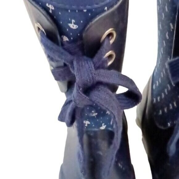 Ladies Keds Waterproof Rubber Boots - Navy Blue with Umbrella Pattern Size 6 - Picture 8 of 10